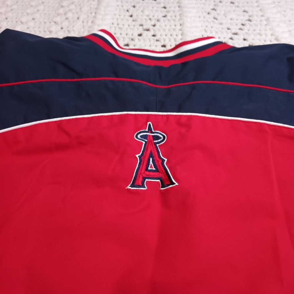 Vtg Los Angeles Angels Pull Over Jacket Mens XL MLB Genuine Merchandise Red Blue - Picture 8 of 8
